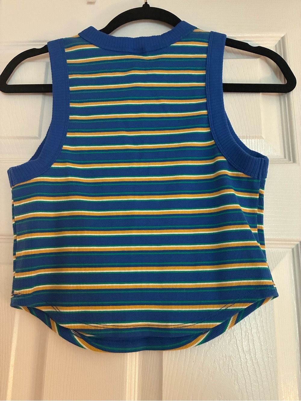 wild fable Blue Striped Ribbed Tank with Yellow & Green Accents - Picture 3 of 3